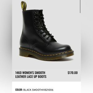 Dr. MARTENS: 1460 WOMEN'S SMOOTH LEATHER LACE UP BOOTS.